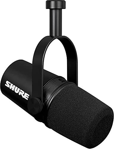 Shure MV7X XLR Podcast Microphone pour le Podcasting, l'enregistrement, la Diffusion en Direct et les Jeux, Sortie Casque Intégrée, XLR, Technologie d'isolation de la Voix - Noir - Unique