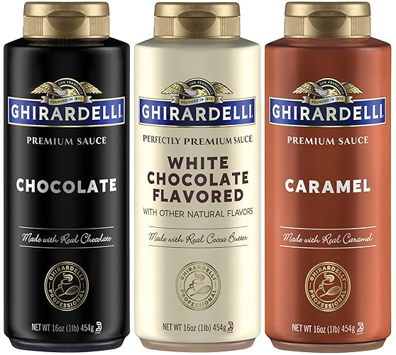 Ghirardelli Squeeze Bottles - Caramel, Chocolate & White Chocolate - Set of 3 - Standard Packaging