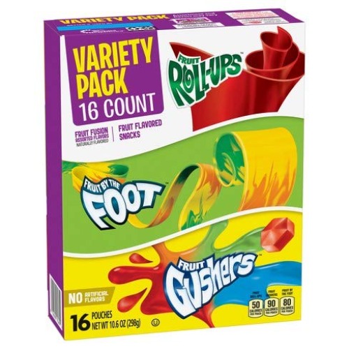 Betty Crocker Fruit Flavored Variety Snacks - Fruit by the Foot, Fruit Gushers - 16pouches / box ベティクロッカー フルーツフレーバー バラエティスナック total 298 g [並行輸入品]