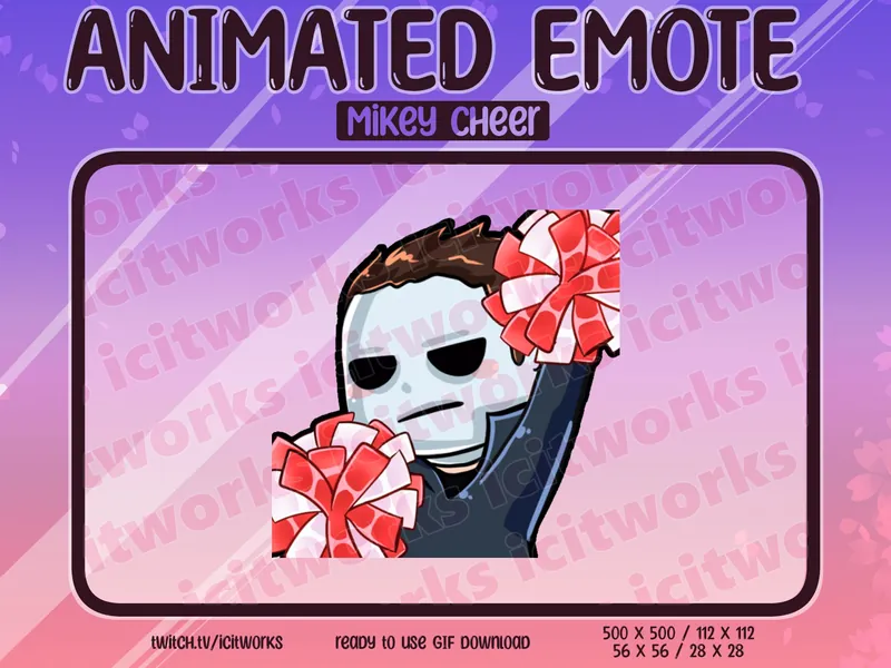 Michael Myers Animated Cheer Cheerleader Dance Celebration Discord Server Emote GIF DBD