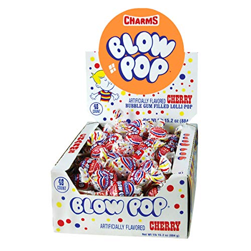 Charms Blow Pops, Flavor, Cherry, 48 Count (Pack of 1) - Cherry - 48 Count (Pack of 1)