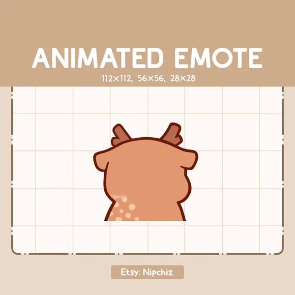 Animated Emote Cute Deer Walking Away / Emote for Streamer / Ready to Use