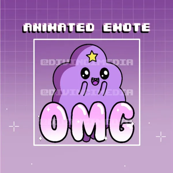 Adventure Time Lumpy Space Princess OMG Text Animated Twitch Emote Gif