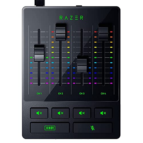 Razer Audio Mixer (Analog Audio Mixer, 4-channel Interface with Mute Buttons, XLR Input with Preamp, Plug and Play), Black, RZ19-03860100-R3M1