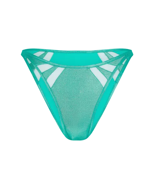 Tora Bikini Bottom in Teal/Gold | By Agent Provocateur