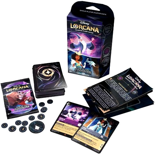 Ravensburger Disney Lorcana: Rise of The Floodborn Starter Deck Amethyst &amp; Steel