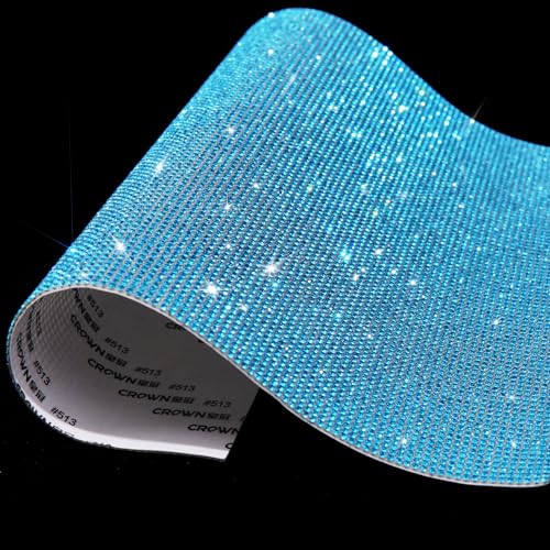 9.4 x 7.9 Inch Bling Rhinestone Stickers Self Adhesive, Rhinestone Sheets for DIY, Glitter Crystal Sheet Craft Decoration (Turquoise) - Turquoise