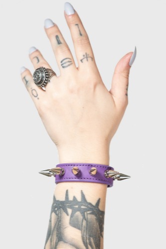 Stay Away Spike Bracelet [PURPLE] | One Size / Purple / 100% PU
