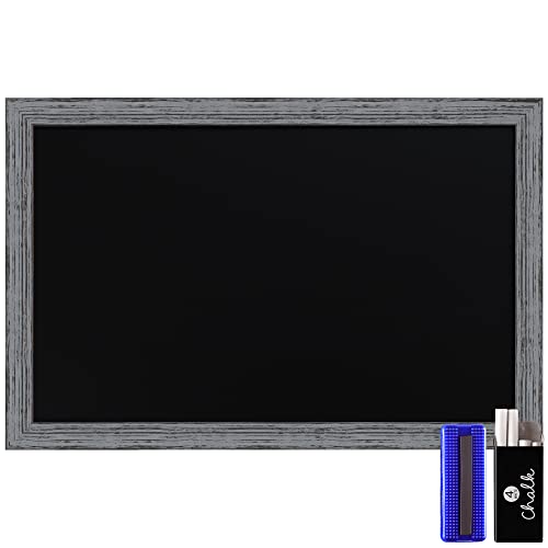 HBCY Creations Rustic Black Magnetic Wall Chalkboard, Extra Large Size 24" x 36", Framed Decorative Chalkboard - Great for Kitchen Decor, Weddings, Restaurant Menus and More! (24" x 36") - 3 - Black - 24 x 36 Inch
