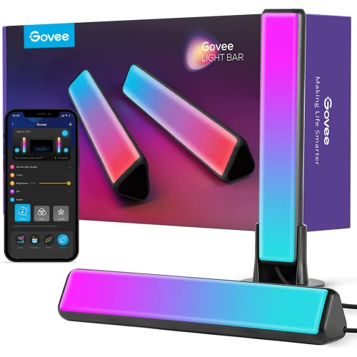 Govee Smart Light Bars, RGBICWW Smart LED Lights with 12 Scene Modes and Music Modes, Bluetooth Color Light Bar for Entertainment, PC, TV, Mood Lighting for Room Decoration