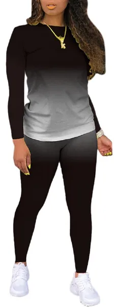 Two Piece Outfits for Women Jogger Outfit Tracksuit Sweatsuits and Sweatpants Sports Sets - X-Large Black9735_1