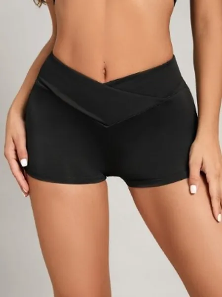 Asymmetrical Waist Sports Shorts