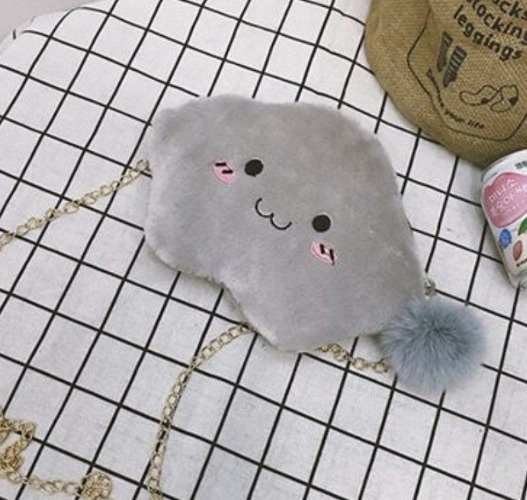 Fluffy Kawaii Cloud Bag - Grey