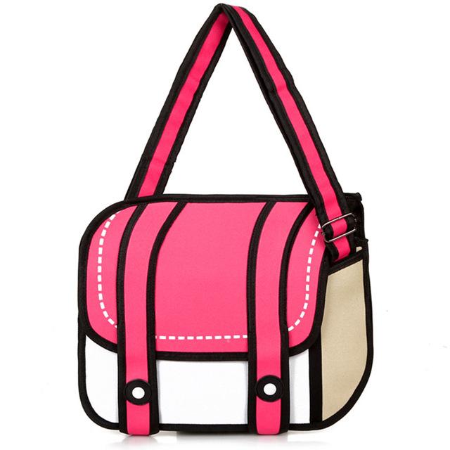 2D Cartoon Messenger Bag - Pink