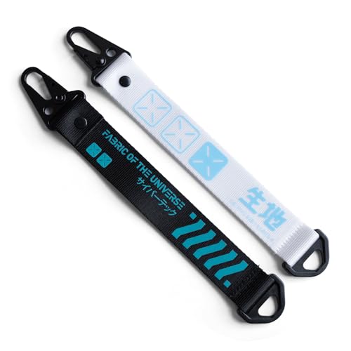 Fabric of the Universe Techwear Cyberpunk Graphic Keychain Hang Tag - Cbr-002 White/Black Set