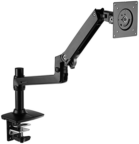 Amazon Basics Single Monitor Stand, Lift Engine Arm Mount, Black - Black - 1 Pack - Single Monitor