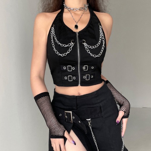 Black Punk Goth Top - S / black