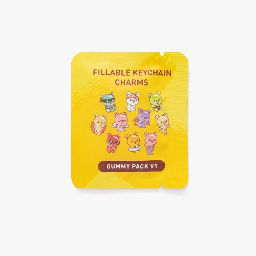 Gummy Bear Fillable Keychain Charms Booster Packs | V1 (Yellow)
