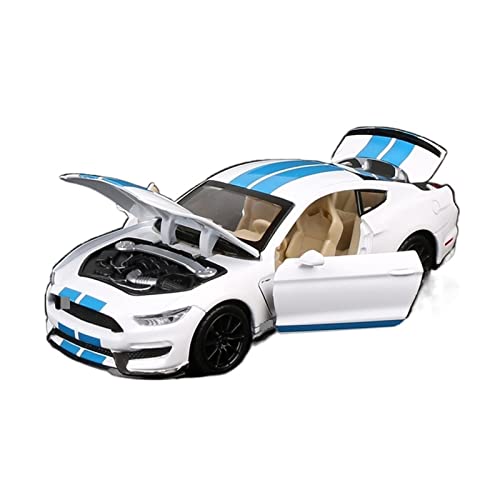 Diecast Car for Ford Mustang Shelby GT350 Supercar Car Model Alloy Pull Back Car Gifts 1:32 Multicolor (Color : White no Box)