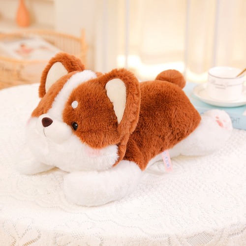 Fluffy Corgi Plushies (2 COLORS, 3 SIZES) - Coffee / 10" / 25 cm
