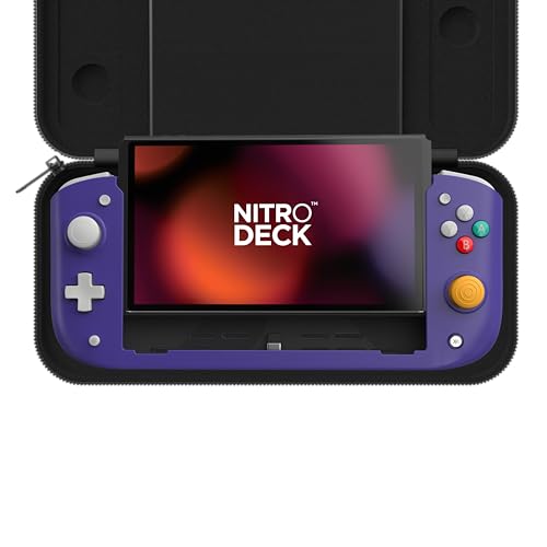 CRKD Nitro Deck Limited Edition with Carry Case - Professional Handheld Deck with Zero Stick Drift for Nintendo Switch and Switch OLED (Retro Purple - Nostalgia Collection) - Retro Purple