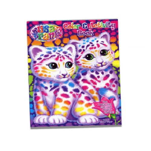 Lisa Frank Fun Coloring and Activity Book, Cute Cats Art Cover 64-Pages Drawing Book with Cut-Out Photo Frame (Pack of 1) - Color Book (1 Count)