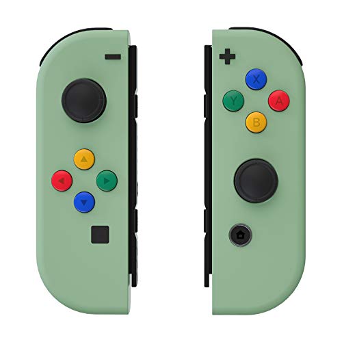 eXtremeRate Soft Touch Matcha Green Joycon Handheld Controller Housing with ABXY Direction Buttons, DIY Replacement Shell Case for Nintendo Switch & Switch OLED Joy-Con – Console Shell NOT Included - Matcha Green