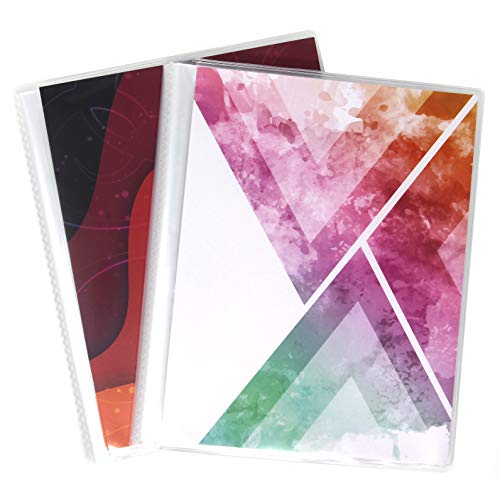 6 x 8 Photo Albums Pack of 2 - Each Large Format Photo Album Holds Up to 60 6x8 Photos in Clear Pockets. Flexible, Removable Covers Come in Bright, Modern Patterns.