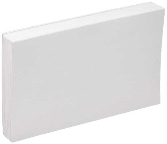 Oxford Blank Index Cards, 5" x 8", White, 100/Pack - 