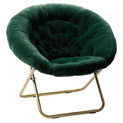 Milliard Cozy Chair/Faux Fur Saucer Chair for Bedroom/X-Large (Green) - Green