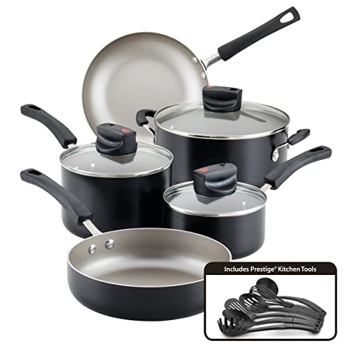 Farberware Smart Control Nonstick Cookware Pots and Pans Set, 14 Piece, Black - Black - Cookware Set (14-Piece )