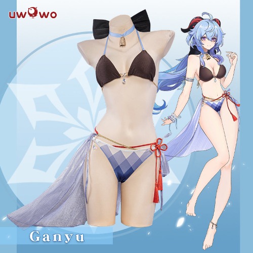 【In Stock】Exclusive Authorization Uwowo Genshin Impact Swimsuit Fanart Ganyu Swimsuit Cosplay Costume - XL
