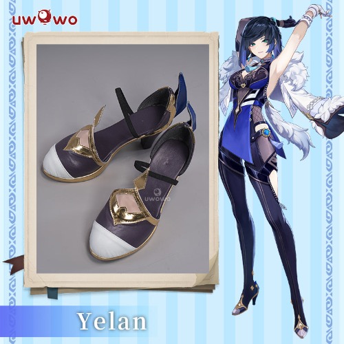 Uwowo Genshin Impact Yelan Liyue Hydro Female Cosplay Costume Shoes - 42