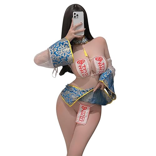 Women's cosplay animation anime underwear Kawaii cute split DVA slim fitting high waist tights - White1
