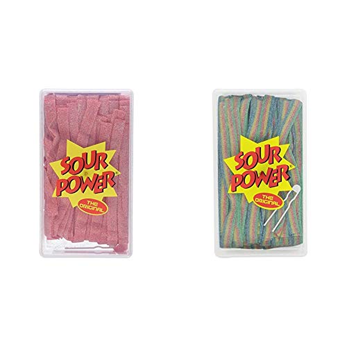 SOUR POWER Strawberry Belts, 42.3 Ounce & Sour Power Quattro, 150-Count, 42.3 Ounce - Strawberry Belts + Quattro