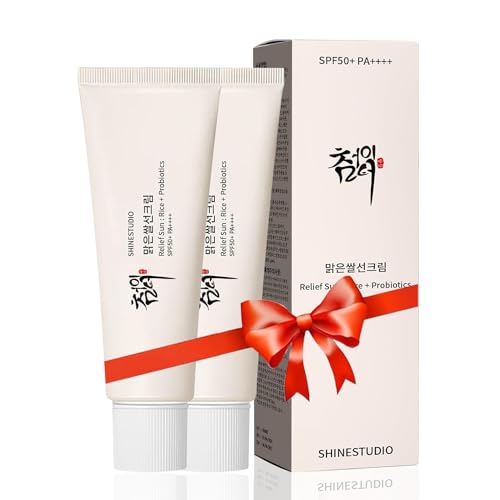 Relief Sun Organic sunscreen SPF50,+PA++++ Rice and Probiotics | Korean Skin Care Solution for All Skin Types | Nourishing Skin Protection and UV Defense 50ml (2 pcs) - 2 PCS