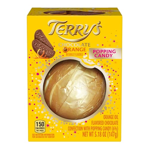 Terry's Popping Candy Chocolate Orange, Orange flavored confection with popping candy 5.18oz - Popping Candy - 5.18 Ounce (Pack of 1)