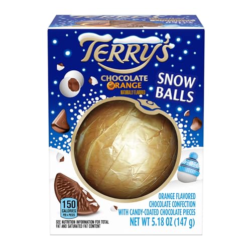 Terry's Chocolate Orange Snowball Milk Chocolate 5.53 oz | Stocking Stuffer and Party Favor | Break Apart Chocolate Ball with Real Orange Oil | Holiday Favorite - Snowball - Pack of 1