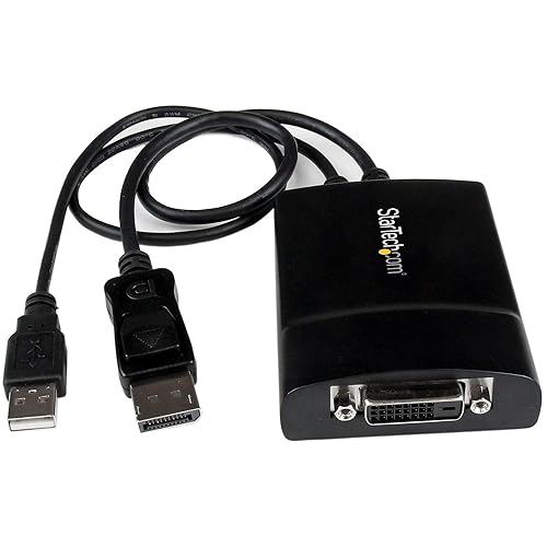 StarTech.com DisplayPort to DVI Dual Link Active Adapter - DisplayPort to DVI-D Adapter Video Converter 2560x1600 60Hz - DP 1.2 to DVI Monitor - USB Powered - Latching DP Connector (DP2DVID2)