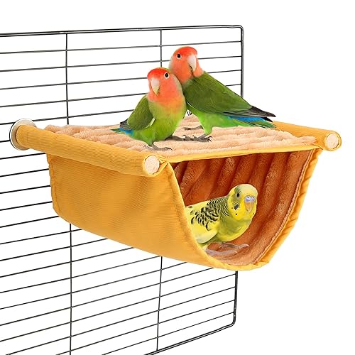 BWOGUE Winter Warm Bird Nest Bed Hanging Hammock Snuggle Hut Parrot House Tent Toy Bird Cage Perch for Parakeet Budgies Cockatiels Lovebird Cockatoo Finch Hamster Chinchilla Guinea Pig - Grey
