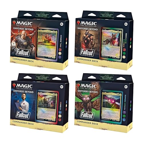 Magic: The Gathering Fallout Commander Deck Bundle – Includes All 4 Decks (1 Hail Caesar, 1 Scrappy Survivors, 1 Science!, and 1 Mutant Menace) - All 4 Decks