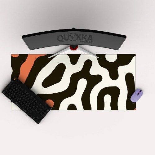 Organic Maze Shapes Mousepad Deskmat - 80x40cm / 3mm / Colour Stitched
