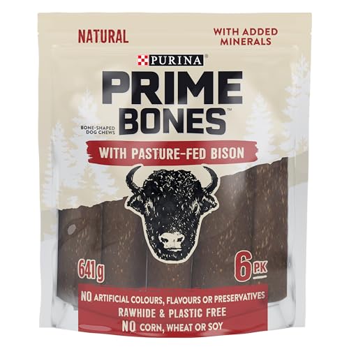 Prime Bones Dog Treats, Bone-Shaped Pasture-Fed Bison Dog Chews 641g, Brown - 641 g (Pack of 1) - Dog Treats