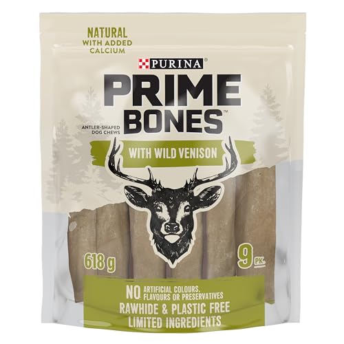 Prime Bones Dog Treats, Wild Venison Antler Shaped-Shaped Dog Chews 618g, brown - 618 g (Pack of 1)