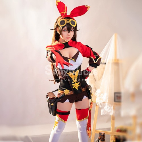【In Stock】Game Genshin Impact Cosplay Amber Cosplay Costume - XL