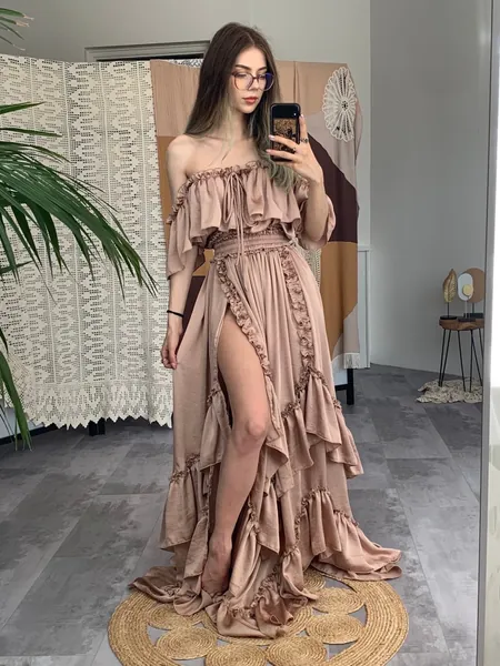 Silk maternity dress outfit for photo shoot, Maternity gown for babyshower, Women summer beach pregnancy photography,vow renewal-Inner Light