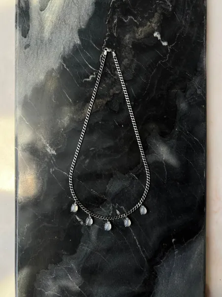 Rain // gemstone charm necklace