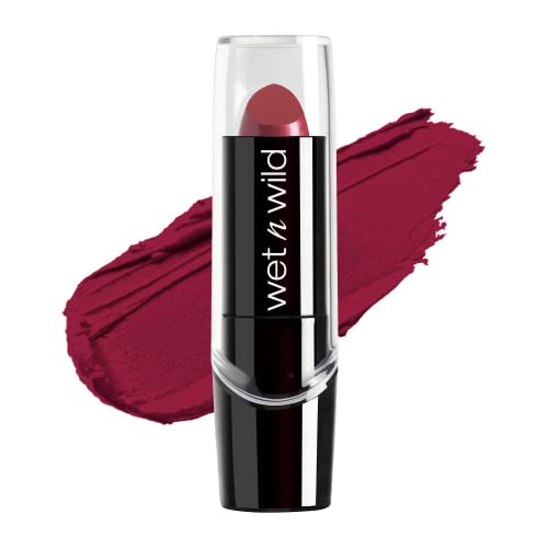 wet n wild Silk Finish Lipstick, Hydrating Rich Buildable Lip Color, Formulated with Vitamins A,E, & Macadamia for Ultimate Hydration, Cruelty-Free & Vegan - Just Garnet - Just Garnet