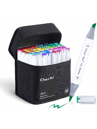 48/60/80/120 Colors Dual Tip Art Art Markers Brush & Chisel Permanent Marker Pens With Base Perfect For Artist Adults Anime Coloring Sketching Illustrations And Card Making Gift For Christmas And New Year- Refillable