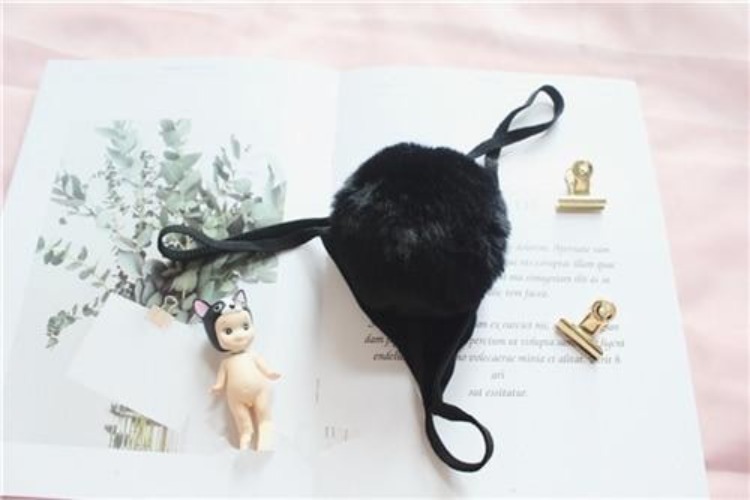 Tail Thongs - Black Bunny